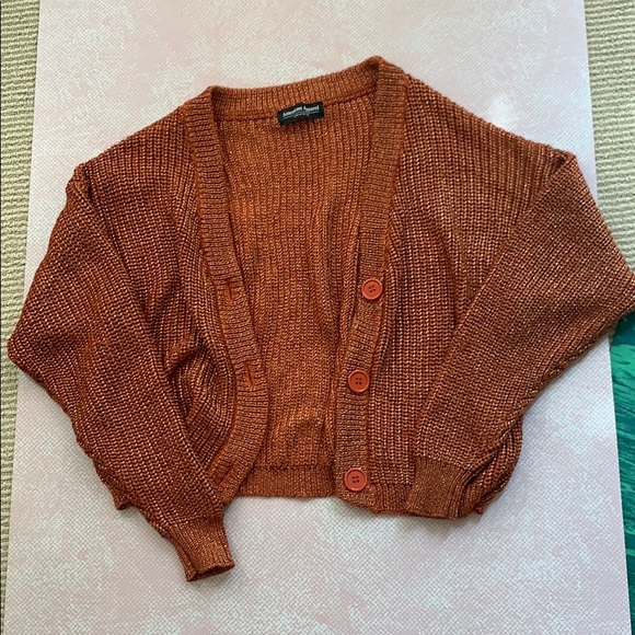 American Apparel Sweaters - American Apparel Orange Shimmer Sweater